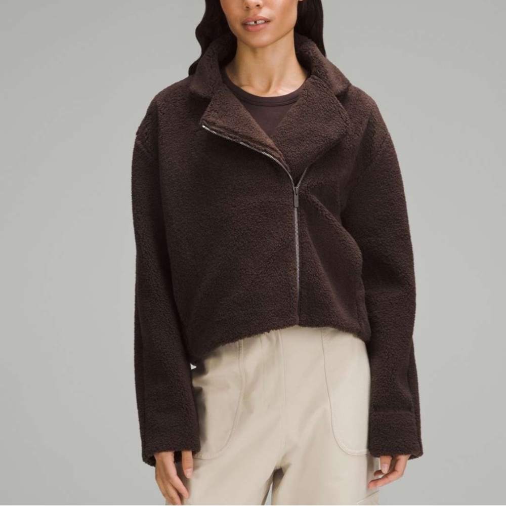Lululemon Textured Fleece Collared Jacket Espresso $168 - Picture 1 of 6